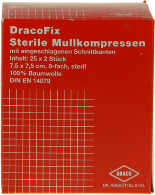 DRACOFIX PEEL Kompressen 7,5x7,5 cm steril 8fach